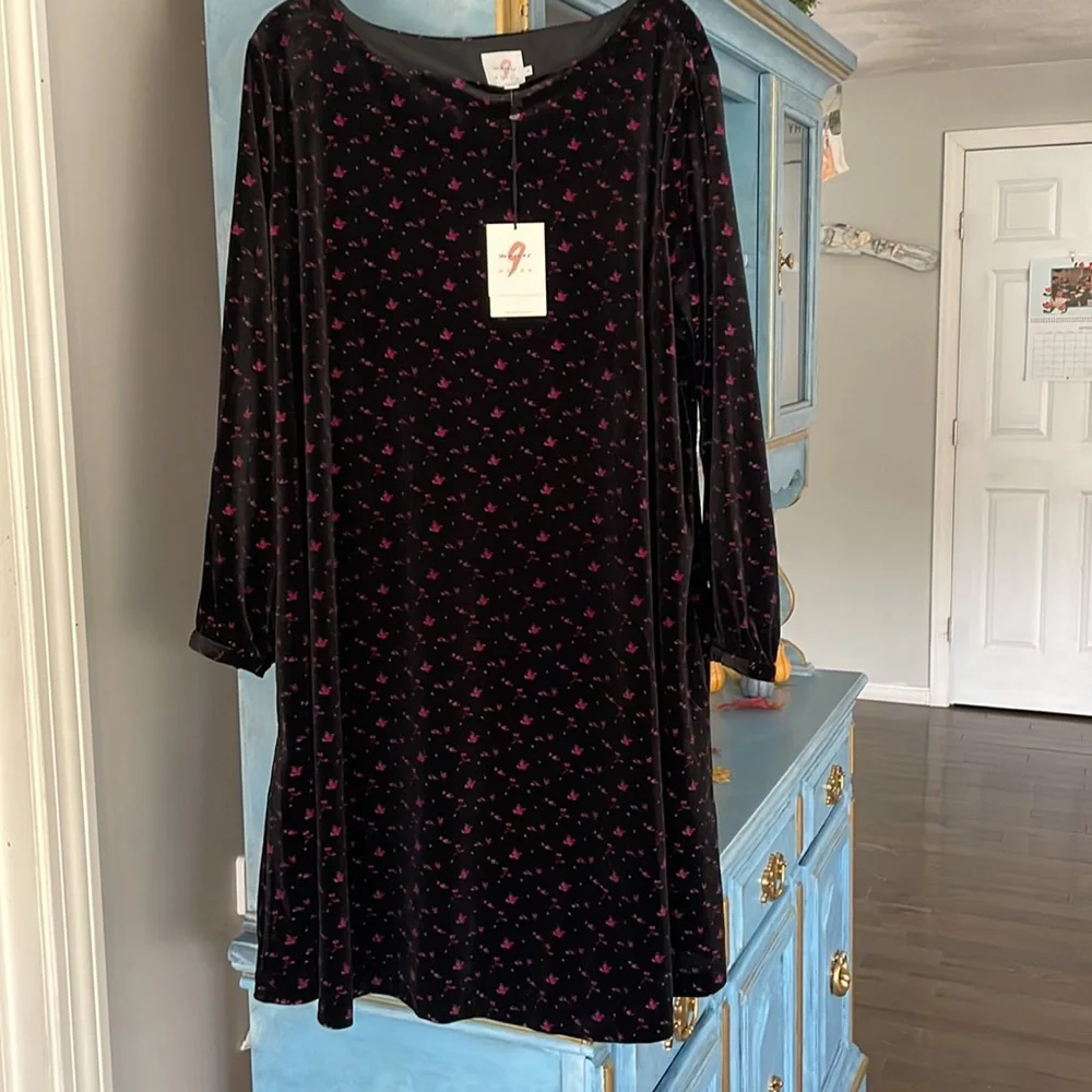 the nines by hatch floral dress velvet swing floral dress XL - Picture 4 of 7